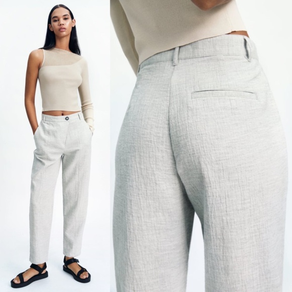 Chino light grey pants - size US 8 - Zara